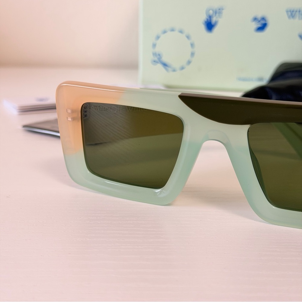 New! Off-White Mint and Beige Sunglasses, OERI069 5955, Authentic - Picture 5 of 9